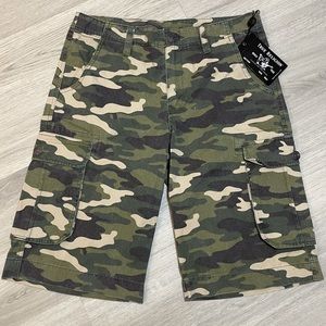 NWT TRUE RELIGION 30 X 23" Camo Cargo Denim Shorts
